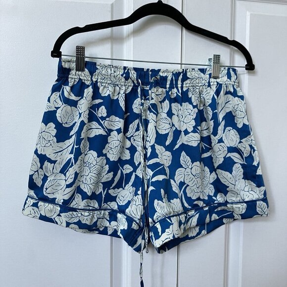 Maree Maree Sleep Set Womens L Blue White Floral Satin Tank & Shorts Loungewear - Picture 4 of 13